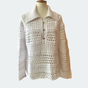 SUNDANCE OPEN WEAVE SWEATER COTTON MEDIUM ( LARGE )